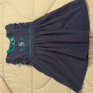 Seattle Mariners Girls Blue Infielder Ruffle Short Sleeve Dress Size 5/6